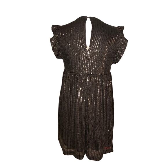 Mustard Seed Sequin Babydoll Mini Dress Size Small  Party Dress  Anthropolgie - Picture 3 of 9